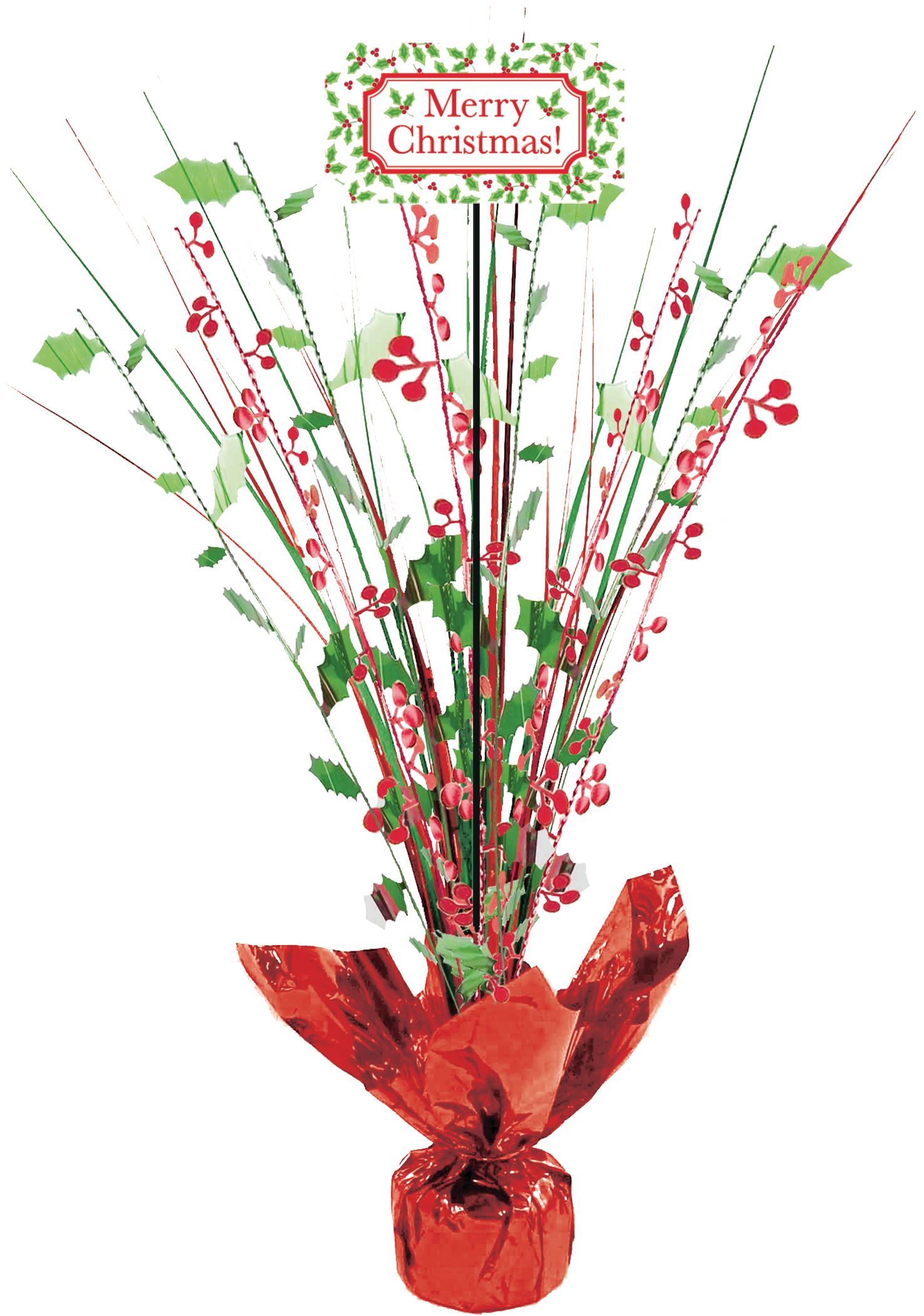Christmas Holly Spray Centerpiece Front_Flat