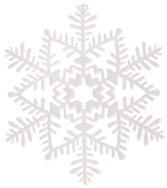 Small Glitter White Snowflake Front_Flat