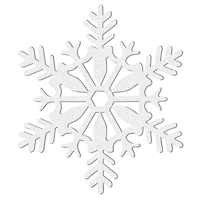 Glitter White Snowflake Decoration Front_Flat