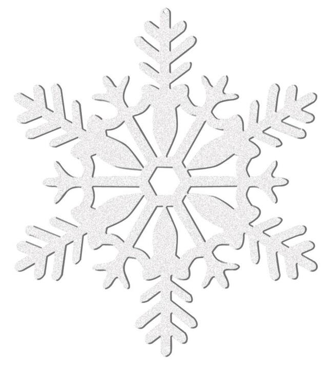 Glitter White Snowflake Decoration Front_Flat