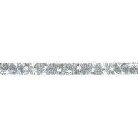 Silver Snowflake Boa Tinsel Garland Overhead_Flat