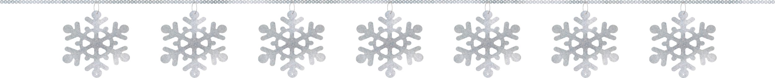 Guirlande de flocons de neige sur fil Front_Flat