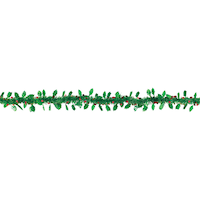 Holly Leaves & Berries Tinsel Garland CloseUp