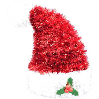 Décoration de Noël suspendue 3&nbsp;D Chapeau du père Noël, scintillant Front_Angled_Right