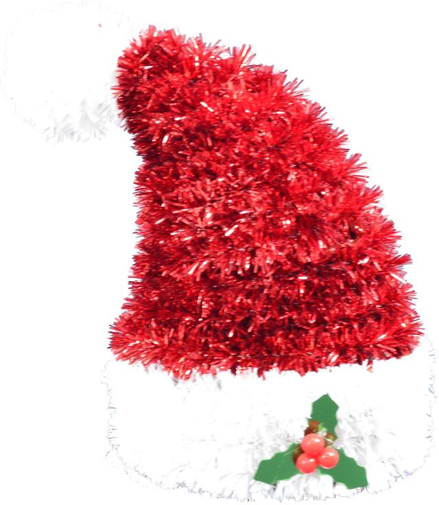 Décoration de Noël suspendue 3&nbsp;D Chapeau du père Noël, scintillant Front_Angled_Right