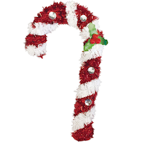 Hanging Tinsel Candy Cane Front_Flat