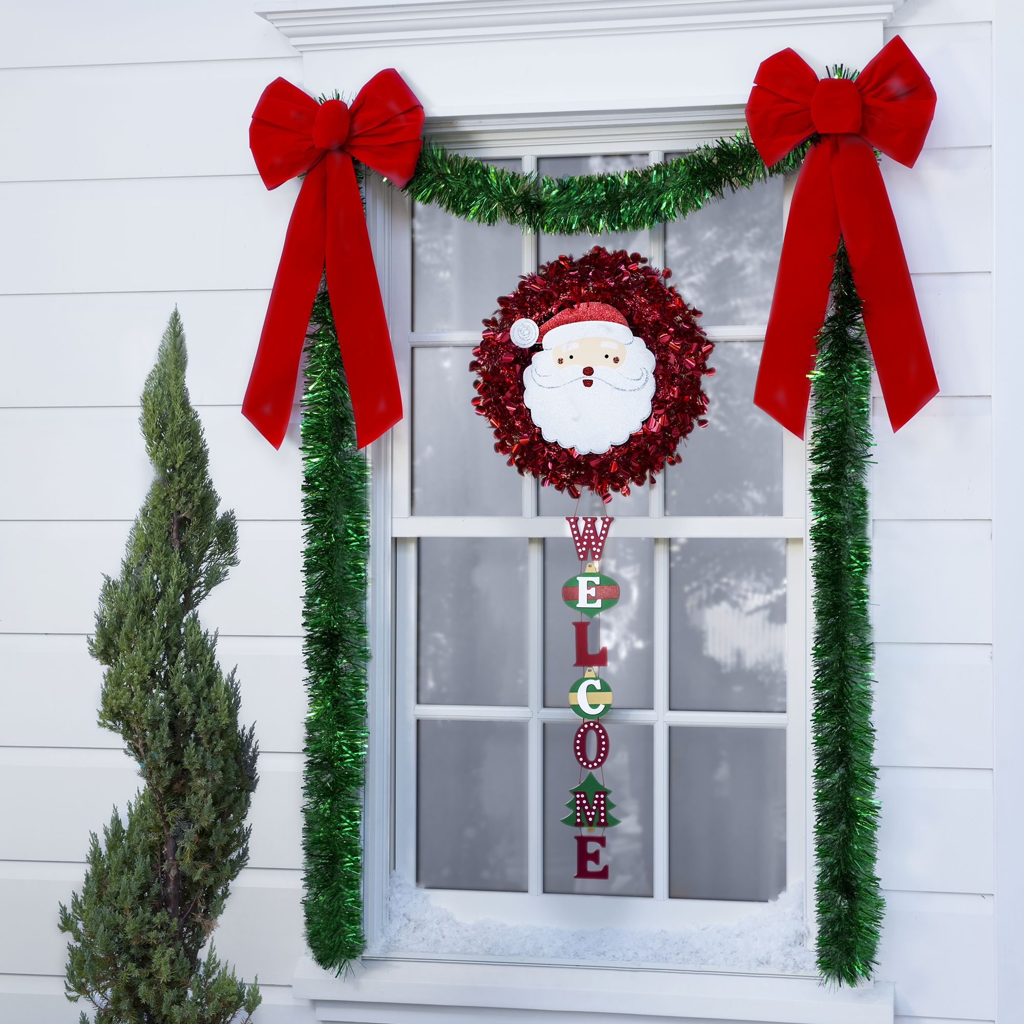 Christmas Stacked Welcome Sign Front_Angled_Left