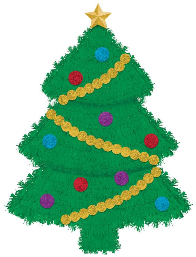 Tinsel Christmas Tree Front_Flat