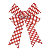 Boucle scintillante à rayures rouges et blanches Front_Flat