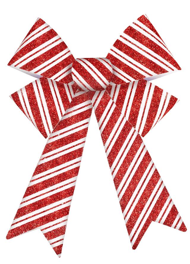 Boucle scintillante à rayures rouges et blanches Front_Flat