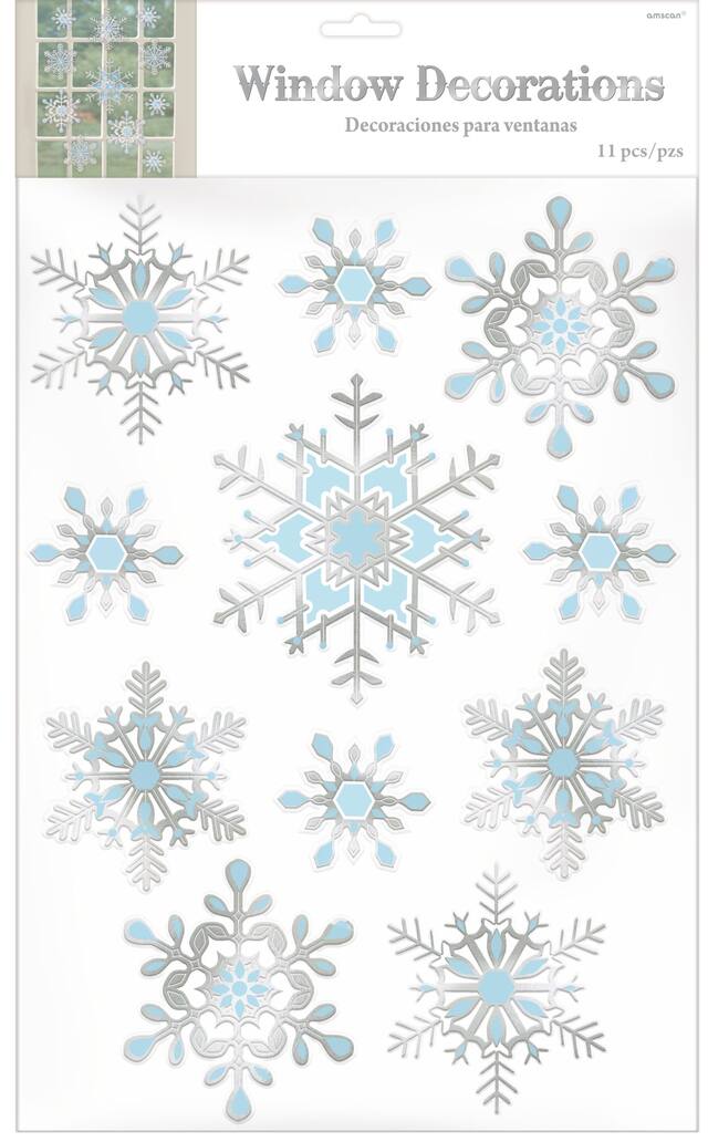 Snowflake Peel & Stick Window Decals, 11-ok Front_Flat