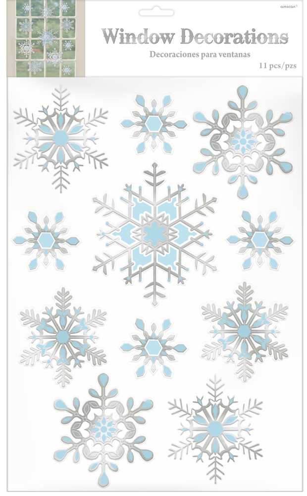 Snowflake Peel & Stick Window Decals, 11ok Party City