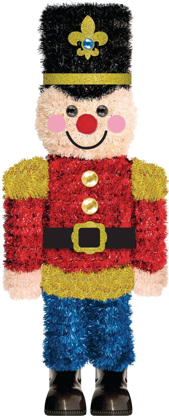 3D Tinsel Christmas Nutcracker Decoration Front_Flat