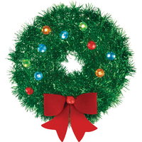 Mini 3D Tinsel Wreath Decoration Front_Flat
