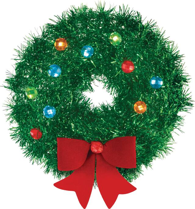 Mini 3D Tinsel Wreath Decoration Front_Flat