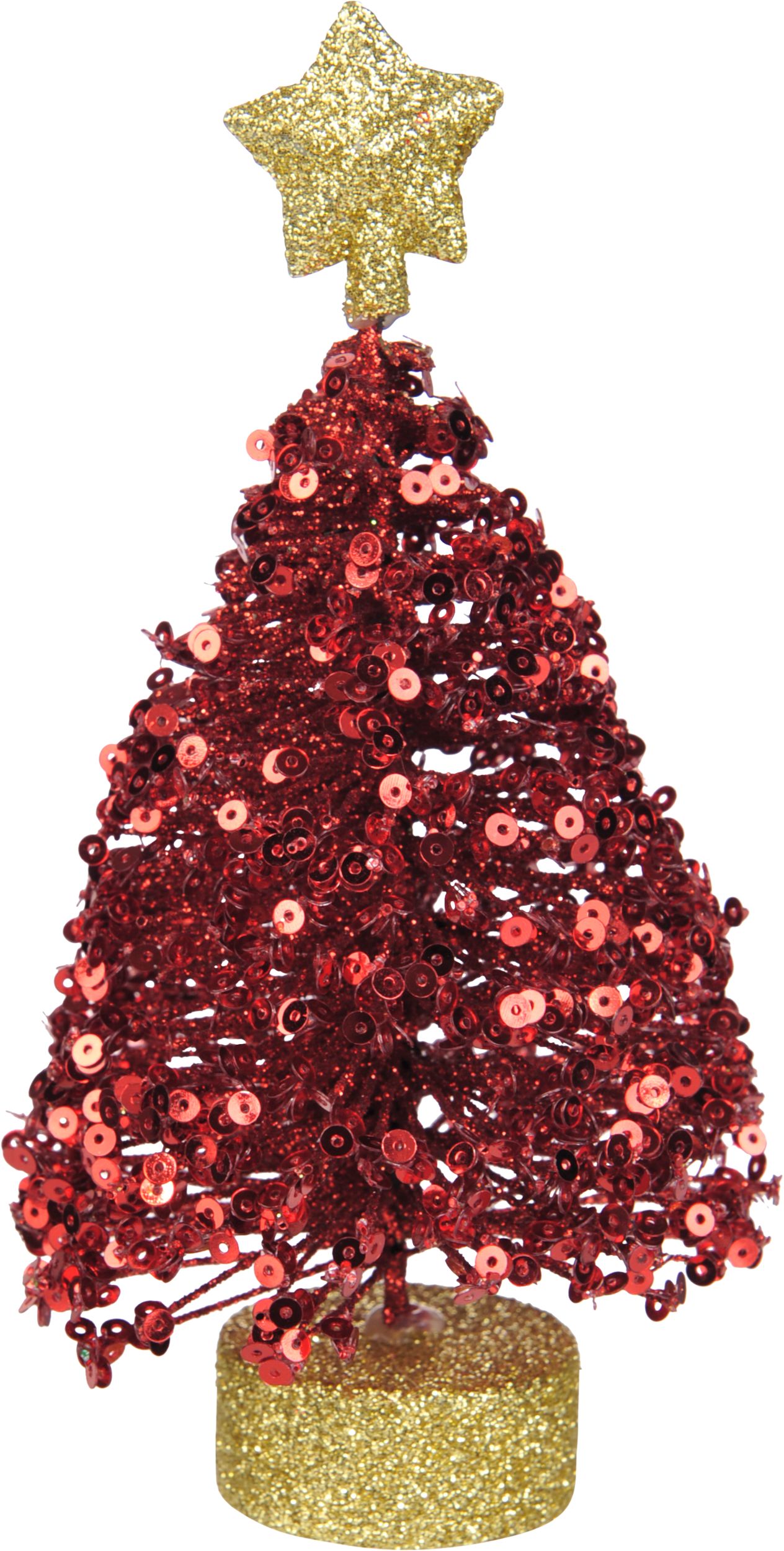 Sequin Christmas Tree Decorations, 3-pk Front_Flat