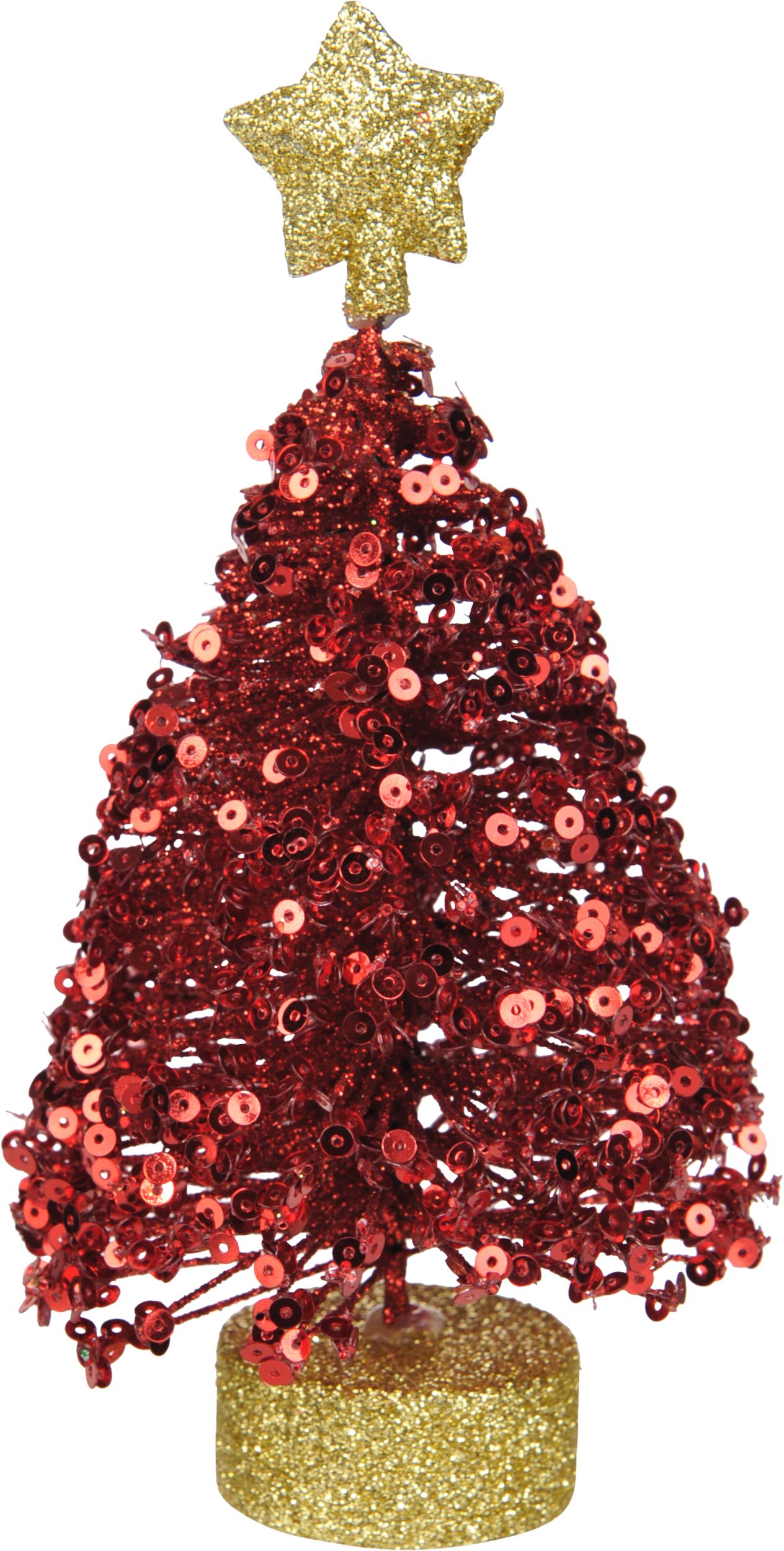 Sequin Christmas Tree Decorations, 3-pk Front_Flat
