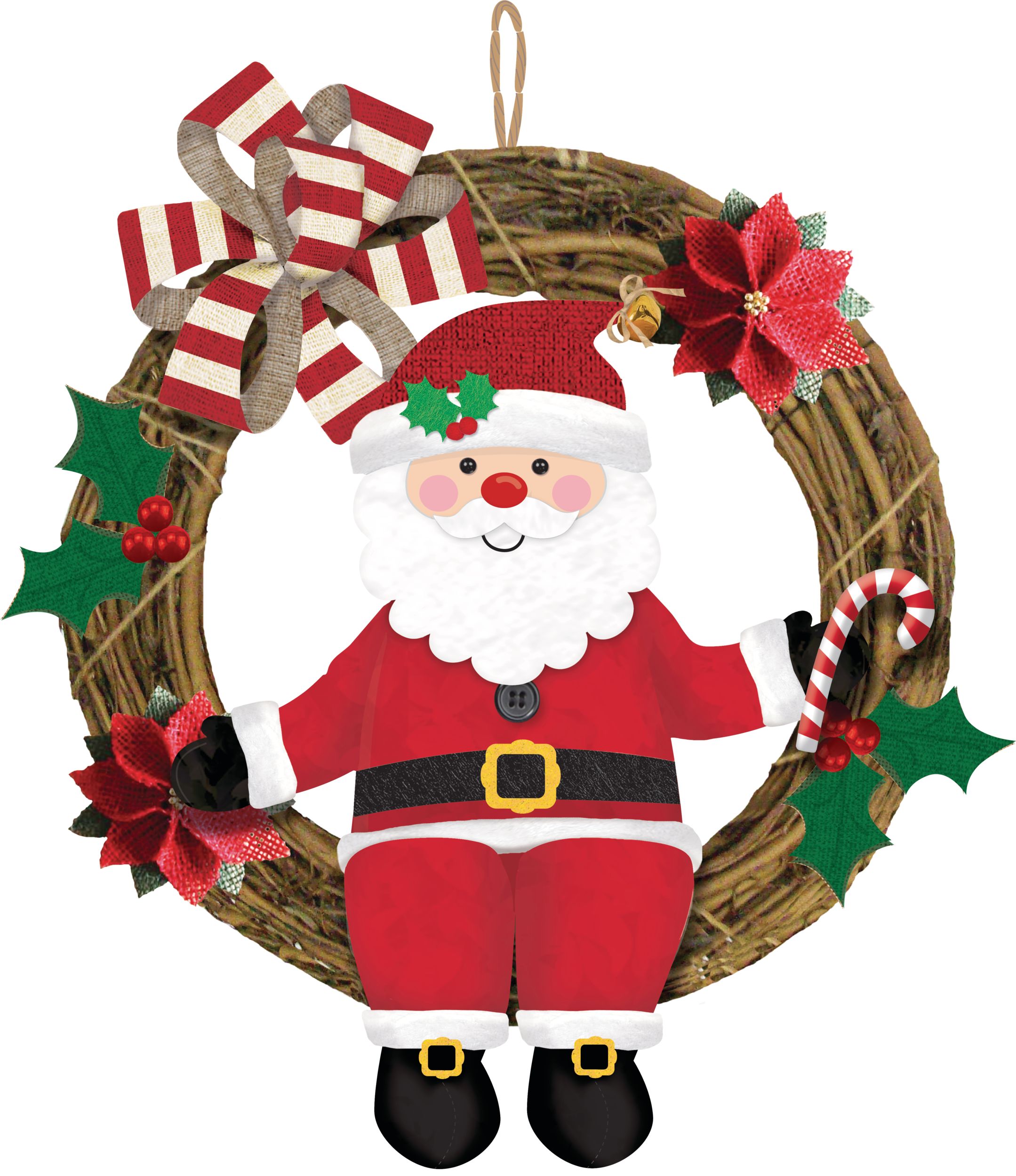 Santa Wreath Front_Flat