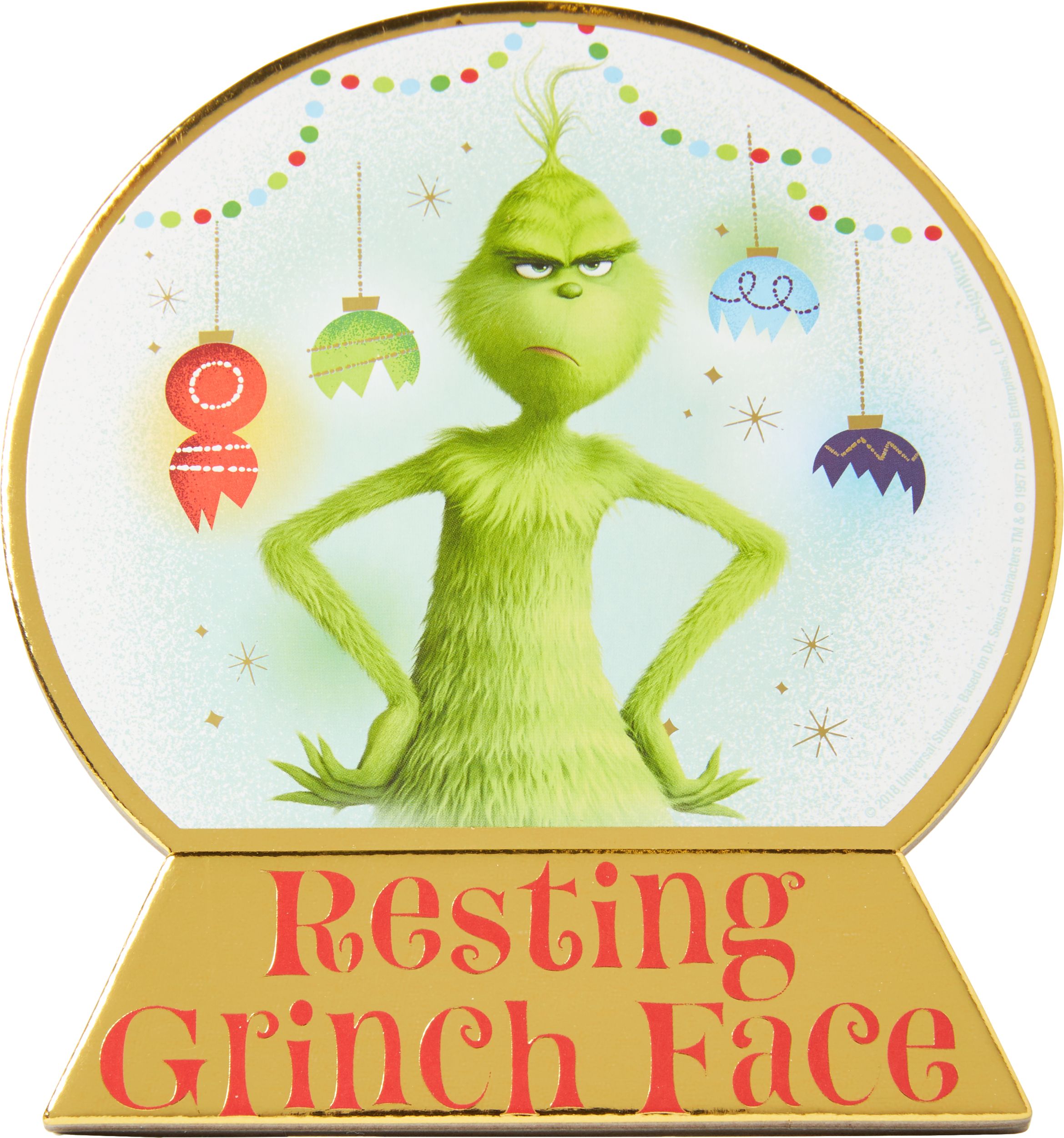 Mini Resting Grinch Face Standing Sign Front_Flat