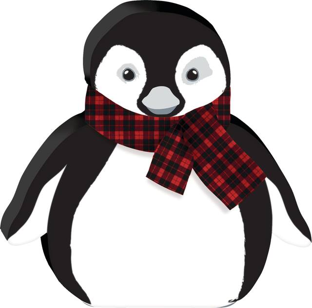 Penguin Sign Christmas Decoration Front_Flat