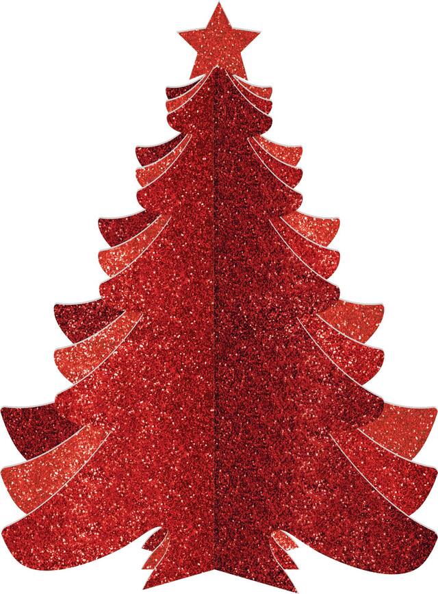 Arbre de Noël rouge scintillant Front_Flat