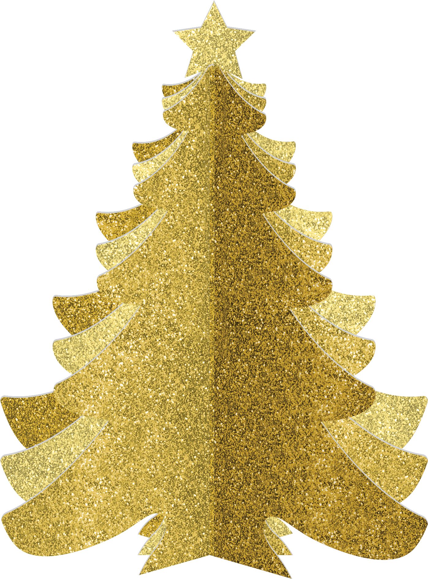 Glitter Gold Christmas Tree Front_Flat
