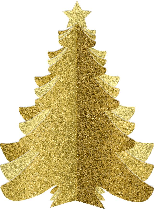 Glitter Gold Christmas Tree Front_Flat