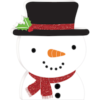 Snowman Sign Christmas Decoration Front_Flat