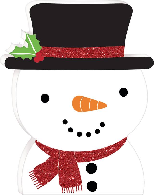 Snowman Sign Christmas Decoration Front_Flat