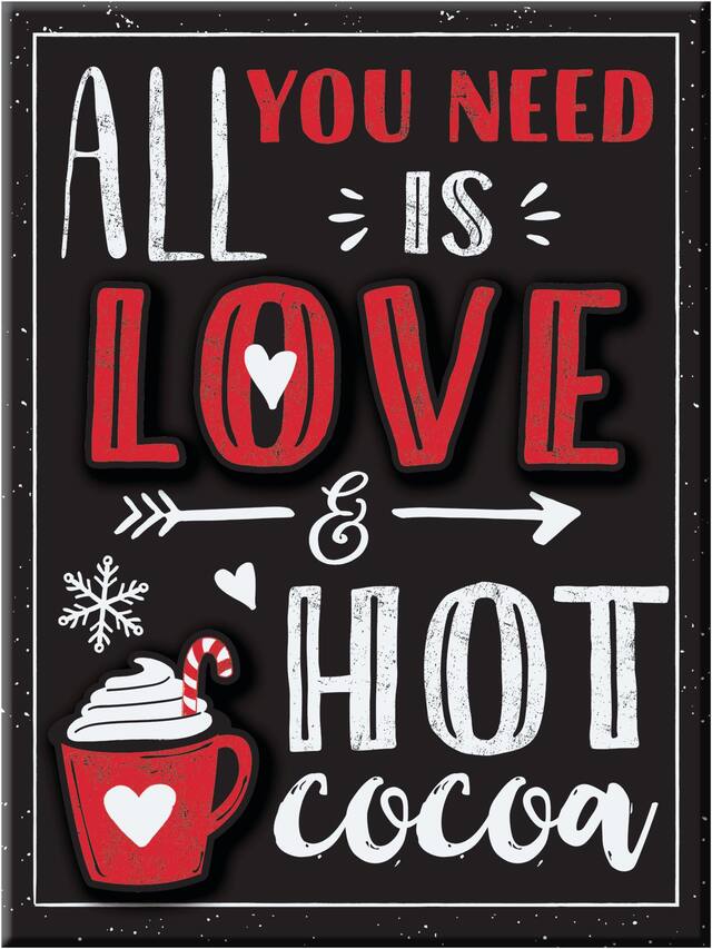 Affiche chevalet Love & Hot Cocoa, 10,5 x 14&nbsp;po Front_Flat