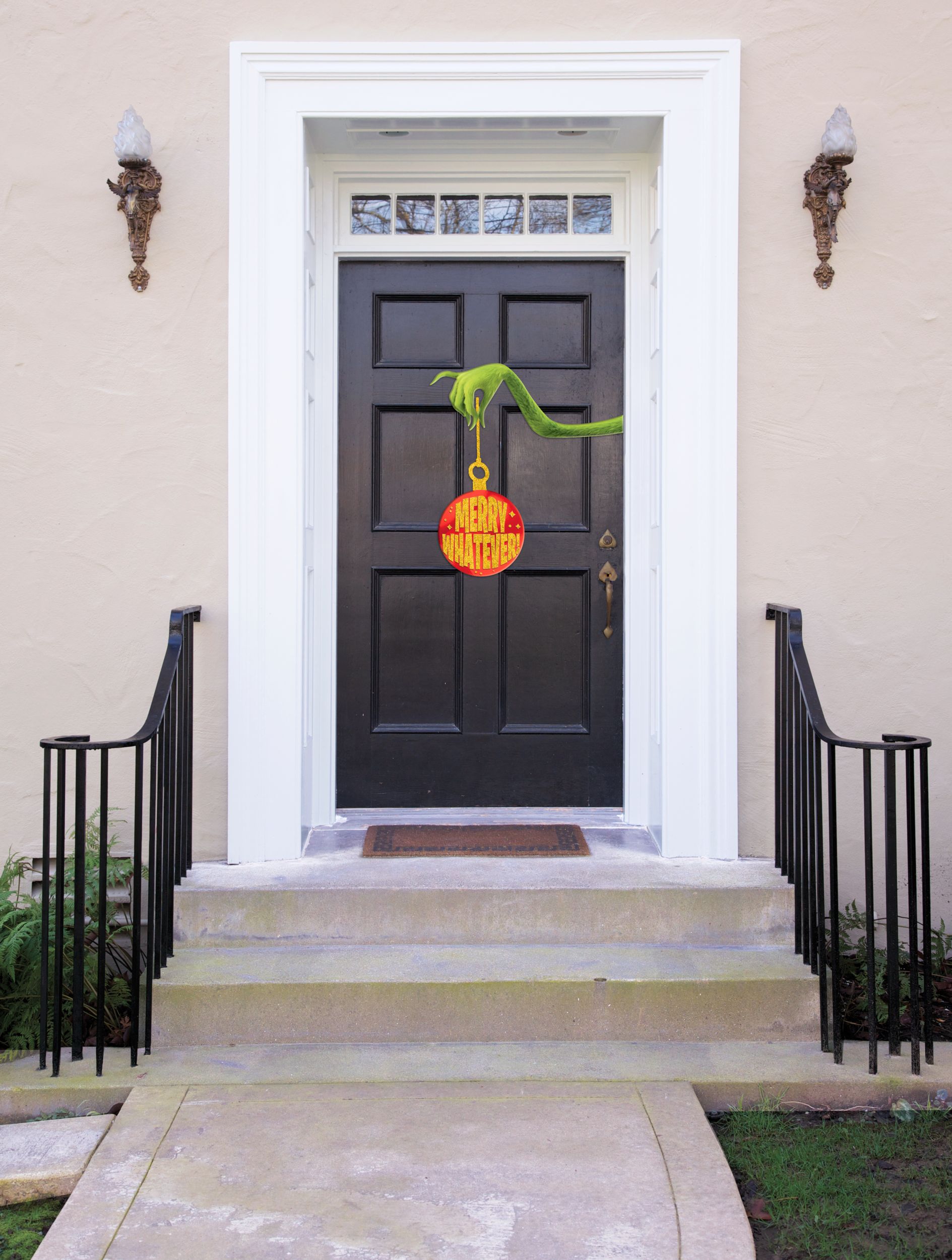 Grinch Merry Whatever Door Decoration, 2-pc Front_Flat