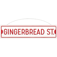 Affiche en métal avec le nom de la rue Gingerbread St Front_Flat