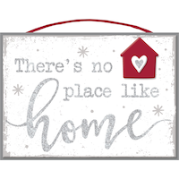 Glitter There's No Place Like Home Sign Front_Flat