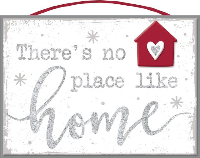 Glitter There's No Place Like Home Sign Front_Flat
