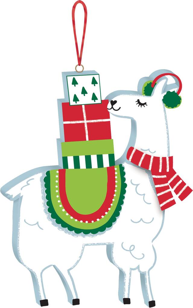 Mini Llama Ornament Front_Flat
