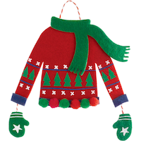 Décoration en feutre chandail de Noël Front_Flat