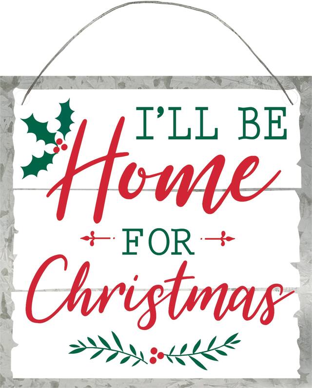 Mini I'll Be Home for Christmas Sign Front_Flat