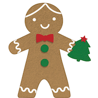 Mini bonhomme de pain d'épice debout Front_Flat