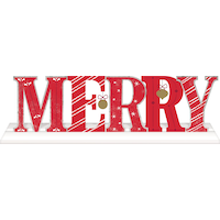 Red Merry Block Sign Front_Flat