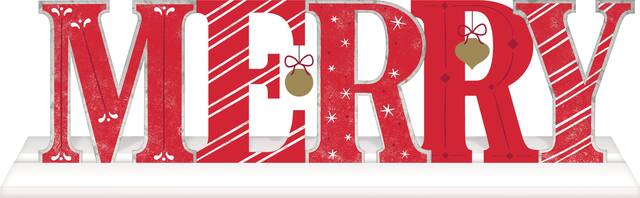 Red Merry Block Sign Front_Flat