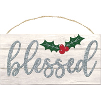 Rustic Blessed Holiday Sign Front_Flat
