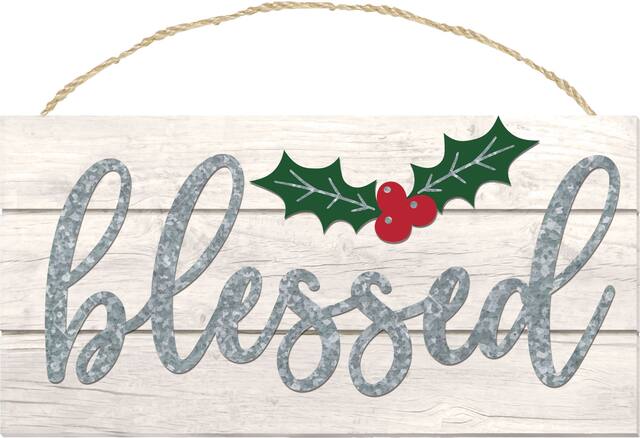 Rustic Blessed Holiday Sign Front_Flat