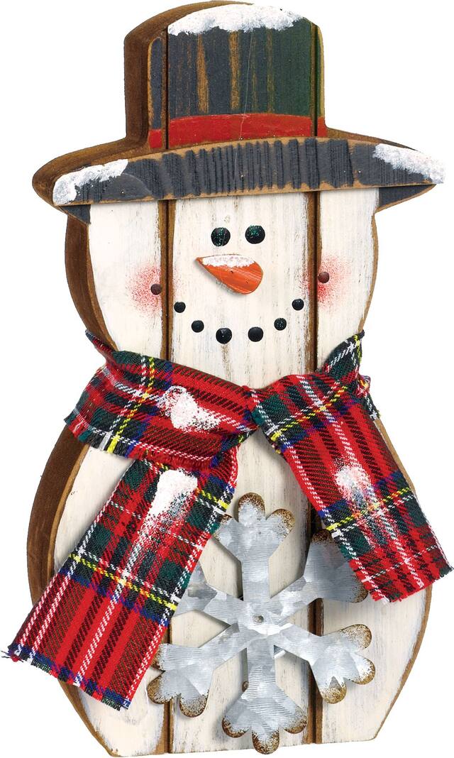 Rustic Snowman Standing Sign Front_Angled_Right