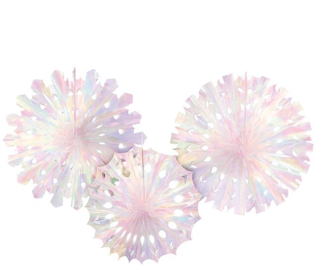 Iridescent Snowflake Decorations, 3-pc Front_Flat