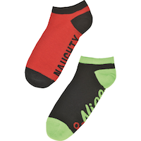 Adult Mismatched Naughty & Nice No-Show Socks, 2-pc Side_Left
