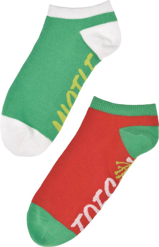 Adult Mismatched Mistletoes No-Show Socks, 2-pc Side_Left