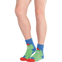 Chaussettes duveteuses avec thème de dinosaure pour adulte Front_Angled_Left