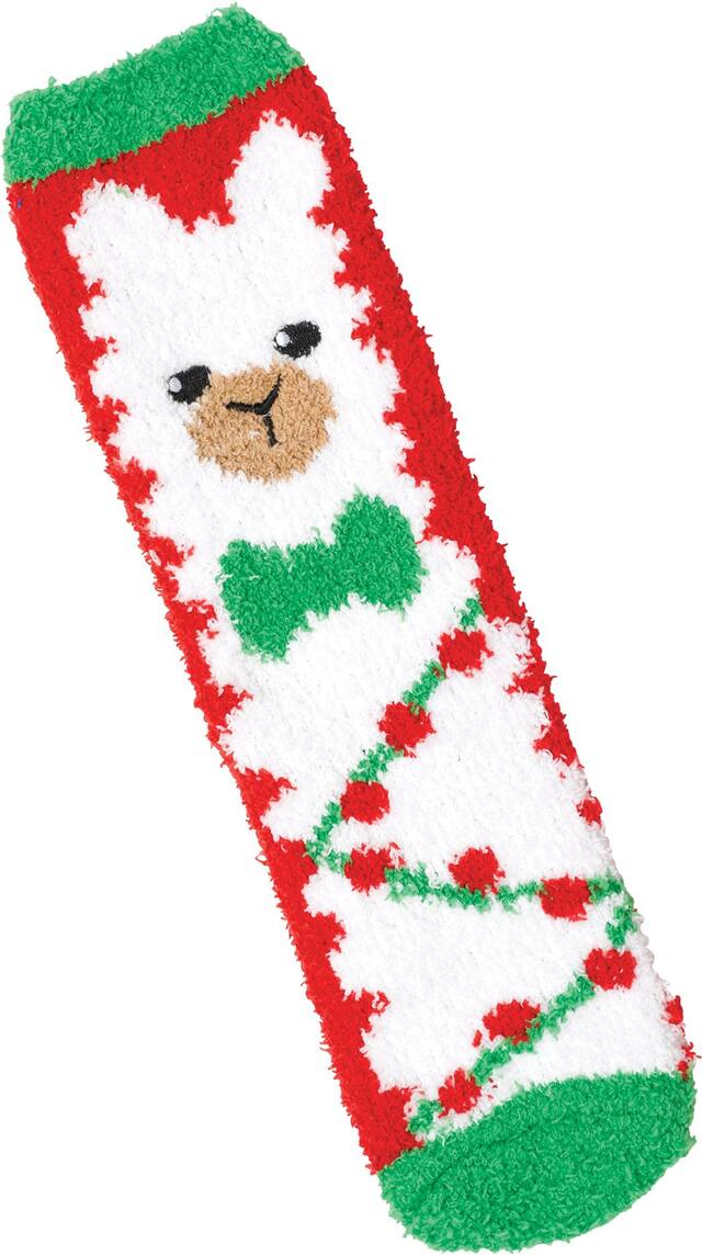 Adult Llama & Polka Dot Socks, 2-pk Front_Flat