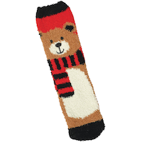 Chaussettes d'ours en peluche à motif écossais pour adulte Front_Flat