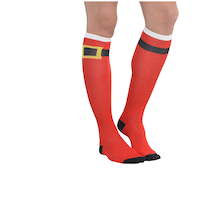 Candy Cane Striped Knee Socks Front_Angled_Right